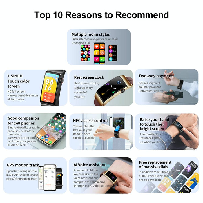 1.5 Inch Silicone Band Earphone For Waterproof Smart Watch Bluetooth Call