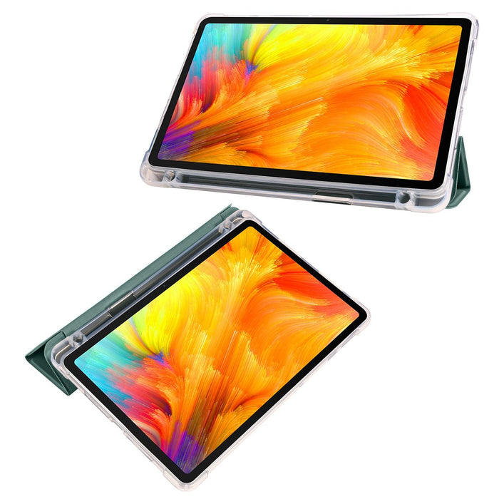 3-Fold Transparent Tpu Tablet Case With Pen Slot