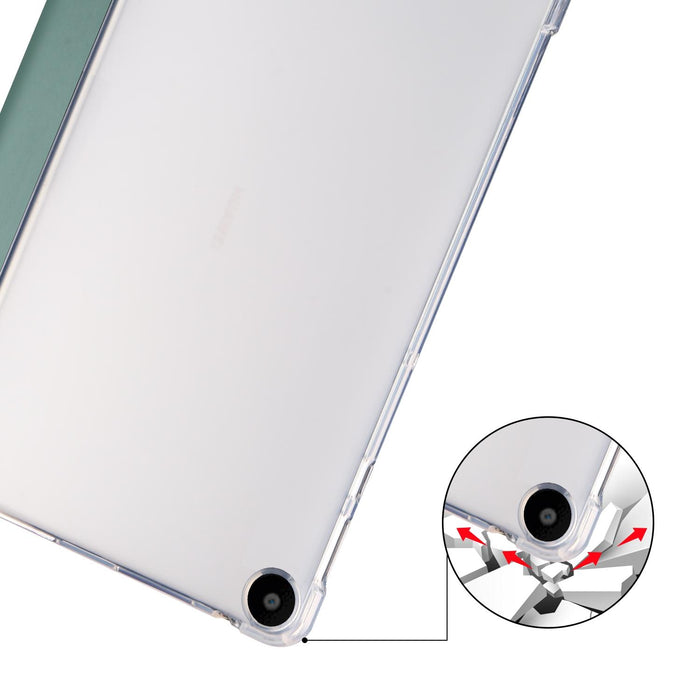 3-Fold Transparent Tpu Tablet Case With Pen Slot