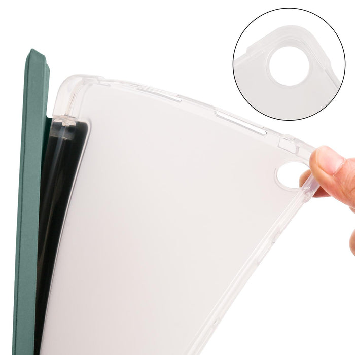 3-Fold Transparent Tpu Tablet Case With Pen Slot