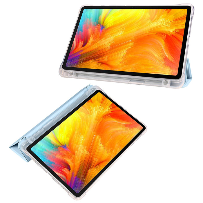 3-Fold Transparent Tpu Tablet Case With Pen Slot