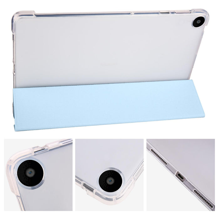3-Fold Transparent Tpu Tablet Case With Pen Slot