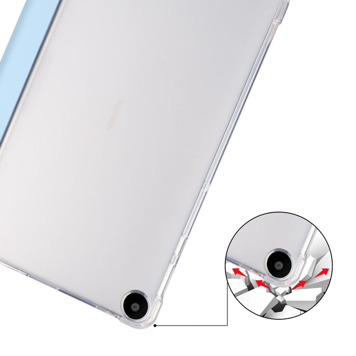3-Fold Transparent Tpu Tablet Case With Pen Slot