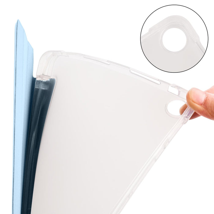3-Fold Transparent Tpu Tablet Case With Pen Slot