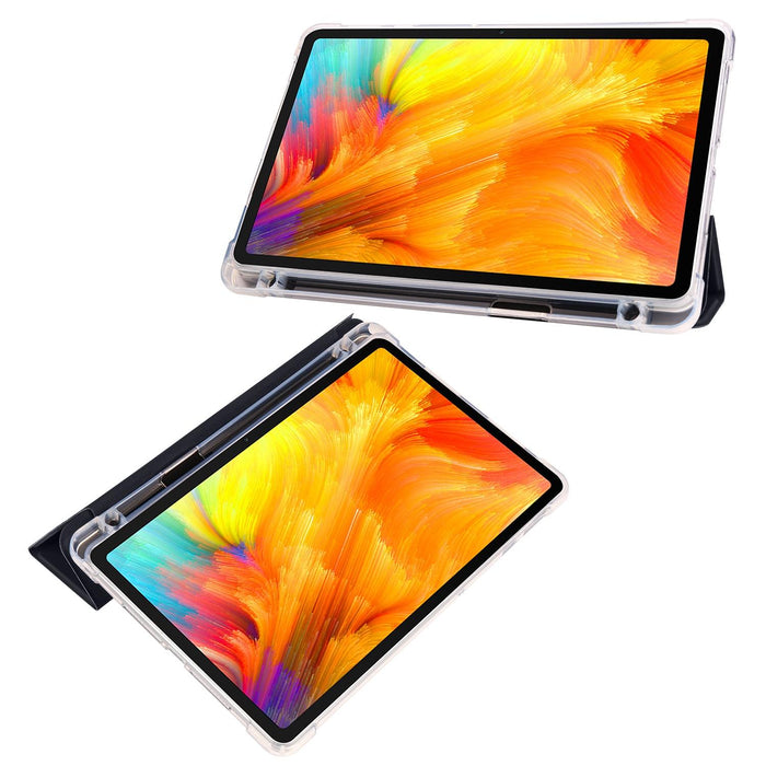 3-Fold Transparent Tpu Tablet Case With Pen Slot