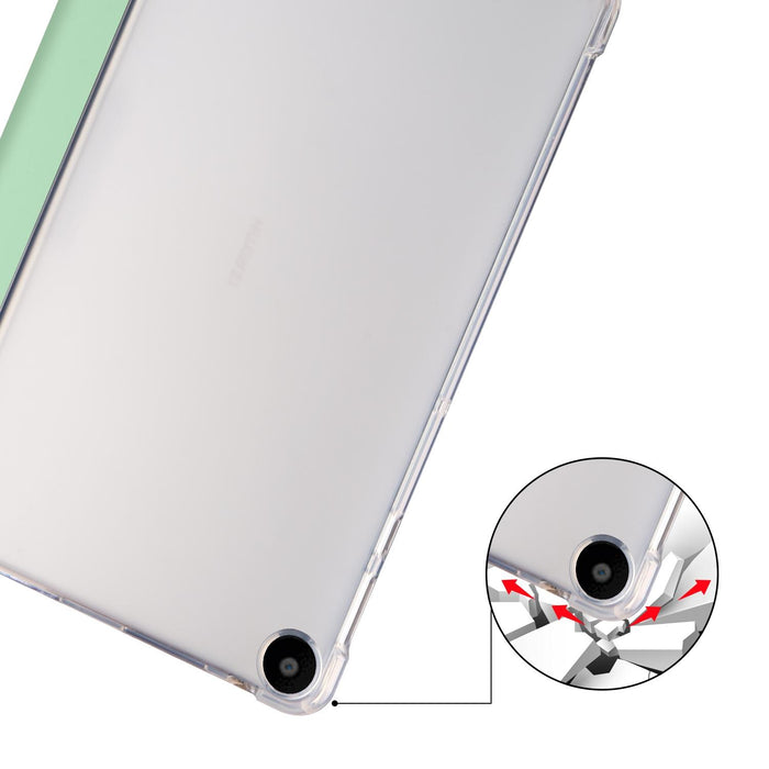 3-Fold Transparent Tpu Tablet Case With Pen Slot