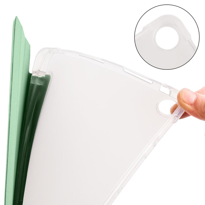3-Fold Transparent Tpu Tablet Case With Pen Slot