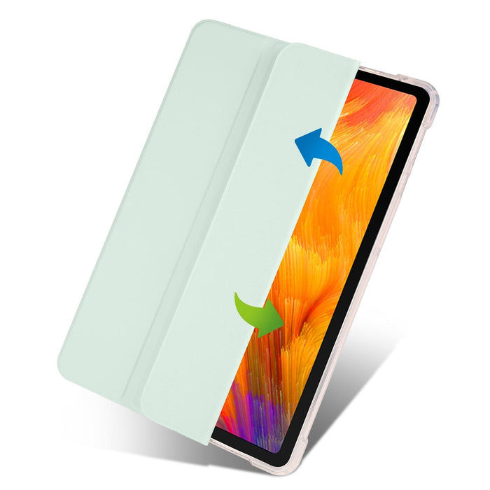 3-Fold Transparent Tpu Tablet Case With Pen Slot