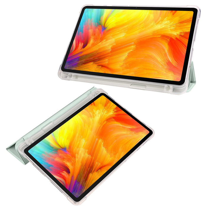 3-Fold Transparent Tpu Tablet Case With Pen Slot