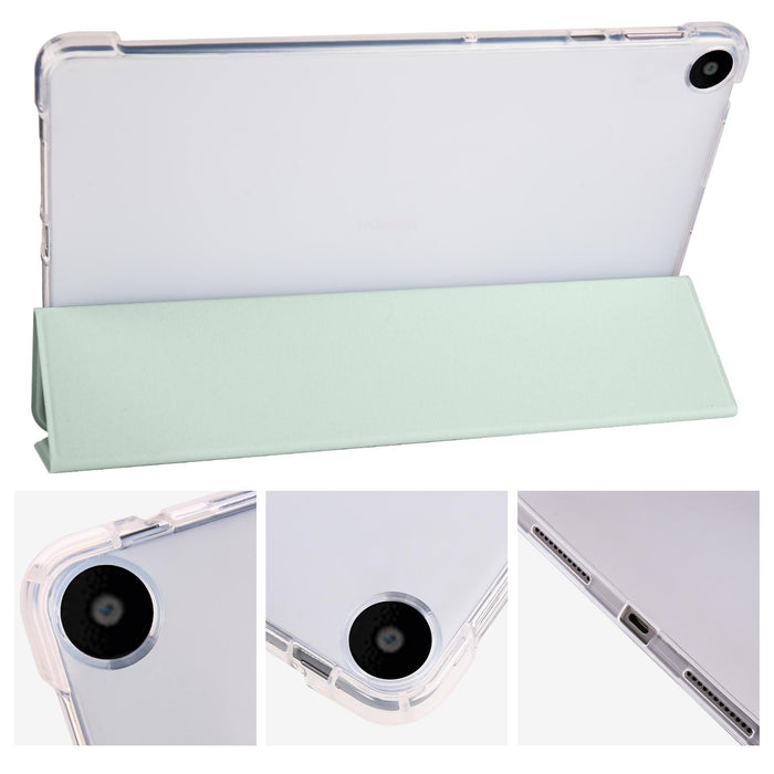 3-Fold Transparent Tpu Tablet Case With Pen Slot