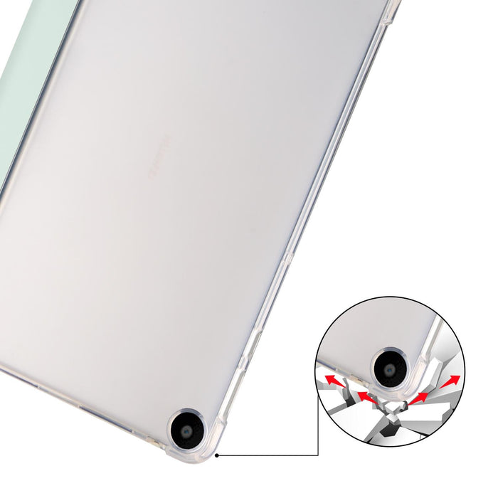 3-Fold Transparent Tpu Tablet Case With Pen Slot