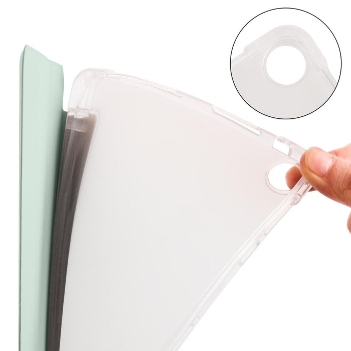 3-Fold Transparent Tpu Tablet Case With Pen Slot