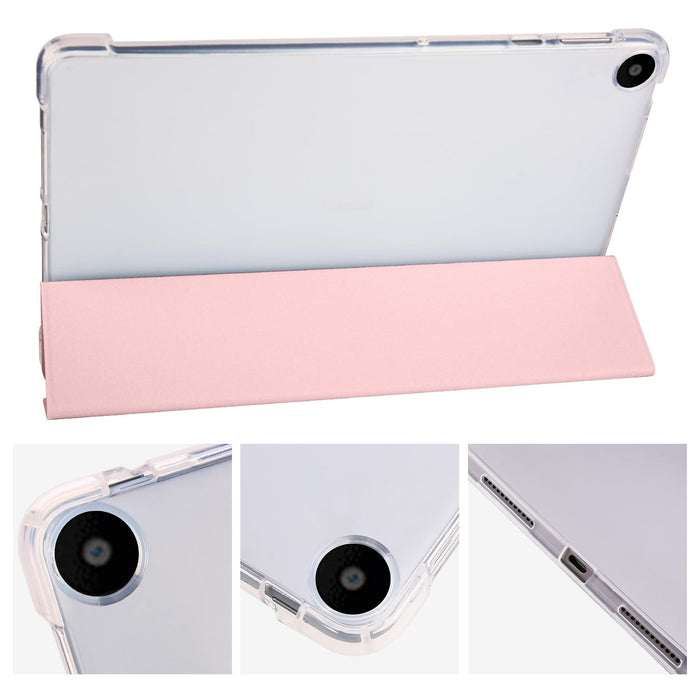 3-Fold Transparent Tpu Tablet Case With Pen Slot