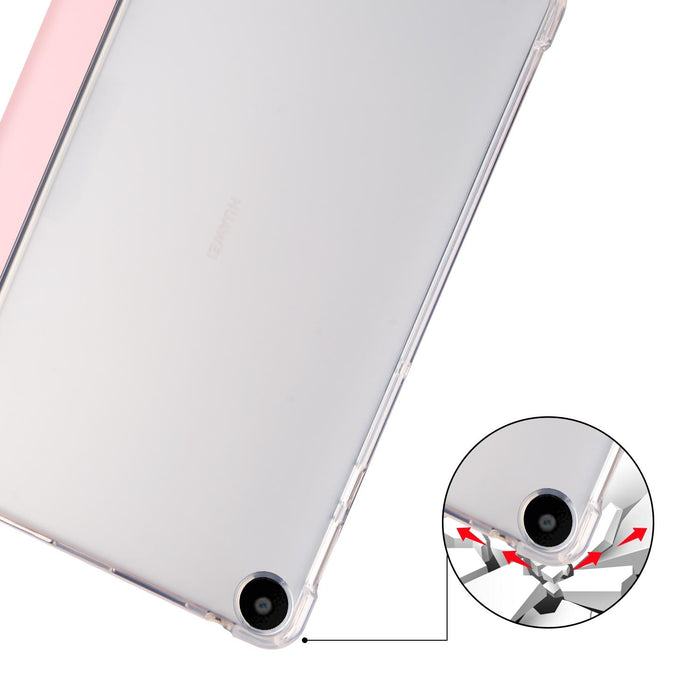 3-Fold Transparent Tpu Tablet Case With Pen Slot