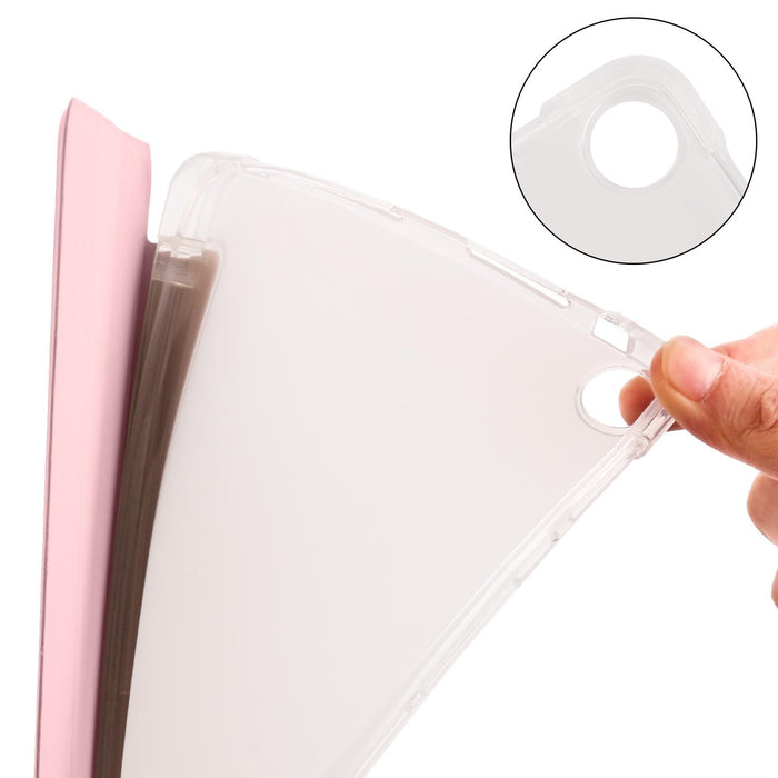 3-Fold Transparent Tpu Tablet Case With Pen Slot