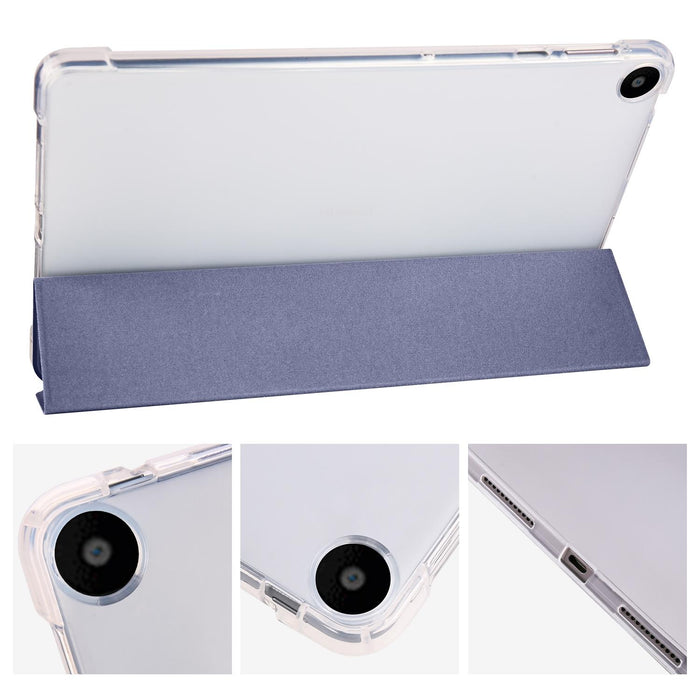 3-Fold Transparent Tpu Tablet Case With Pen Slot