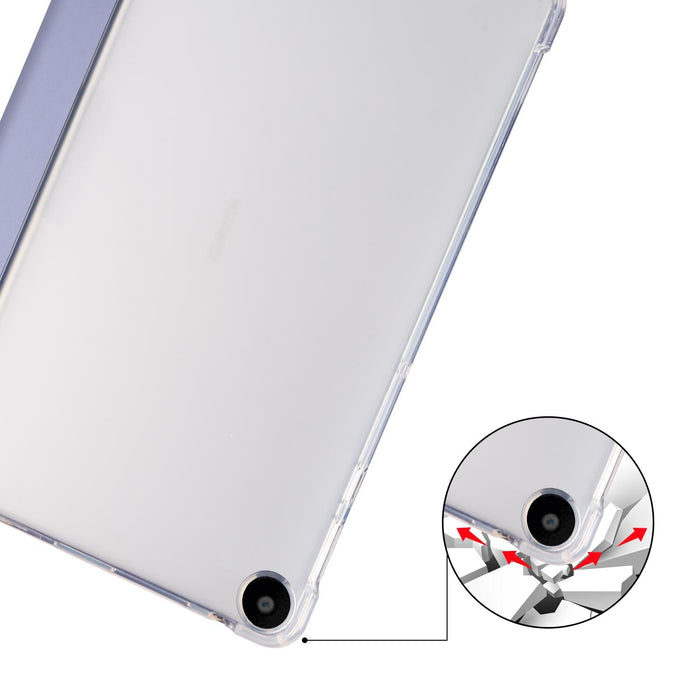 3-Fold Transparent Tpu Tablet Case With Pen Slot