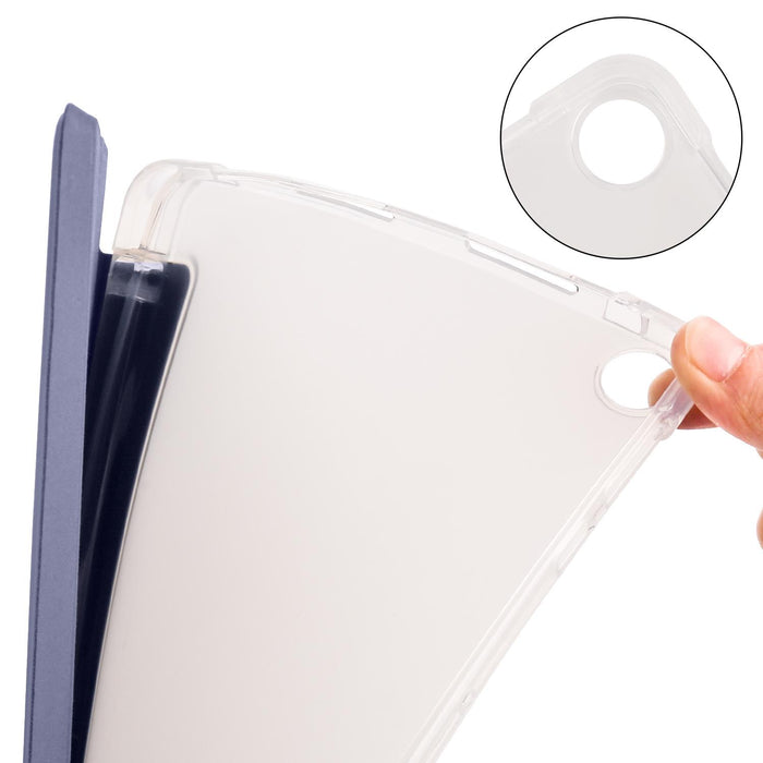 3-Fold Transparent Tpu Tablet Case With Pen Slot