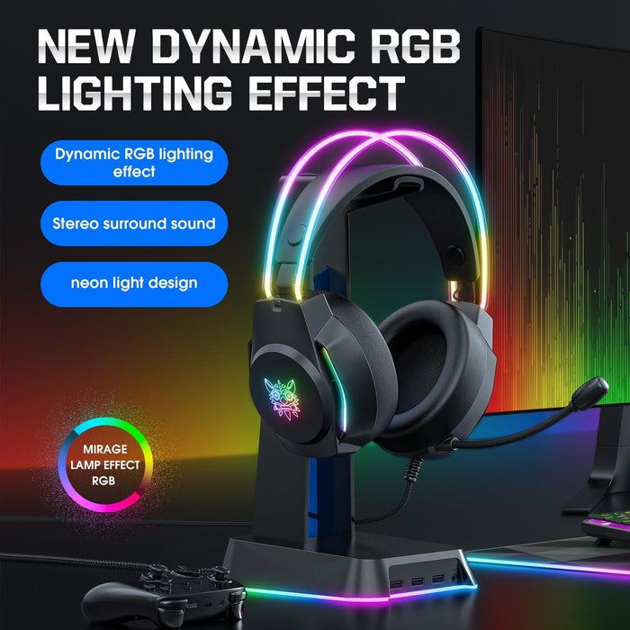 Rgb Wired Gaming Headset With Usb+3.5Mm