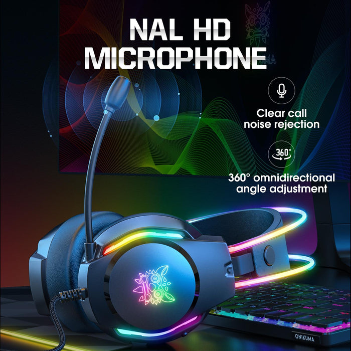 Rgb Wired Gaming Headset With Usb+3.5Mm