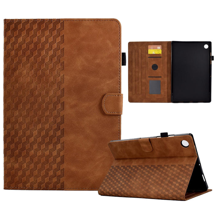 Embossed Leather Tablet Cover Rhombus Design