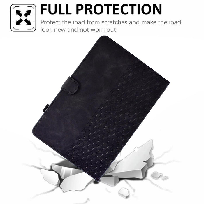 Embossed Leather Tablet Cover Rhombus Design