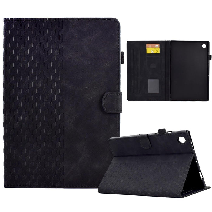Embossed Leather Tablet Cover Rhombus Design
