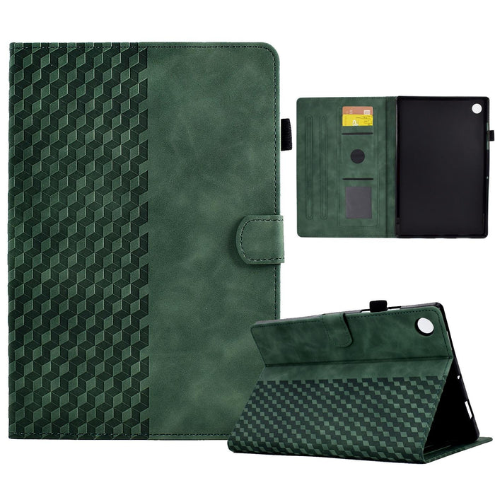 Embossed Leather Tablet Cover Rhombus Design