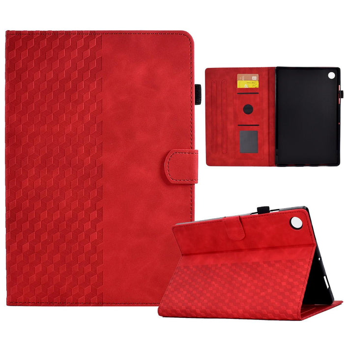 Embossed Leather Tablet Cover Rhombus Design