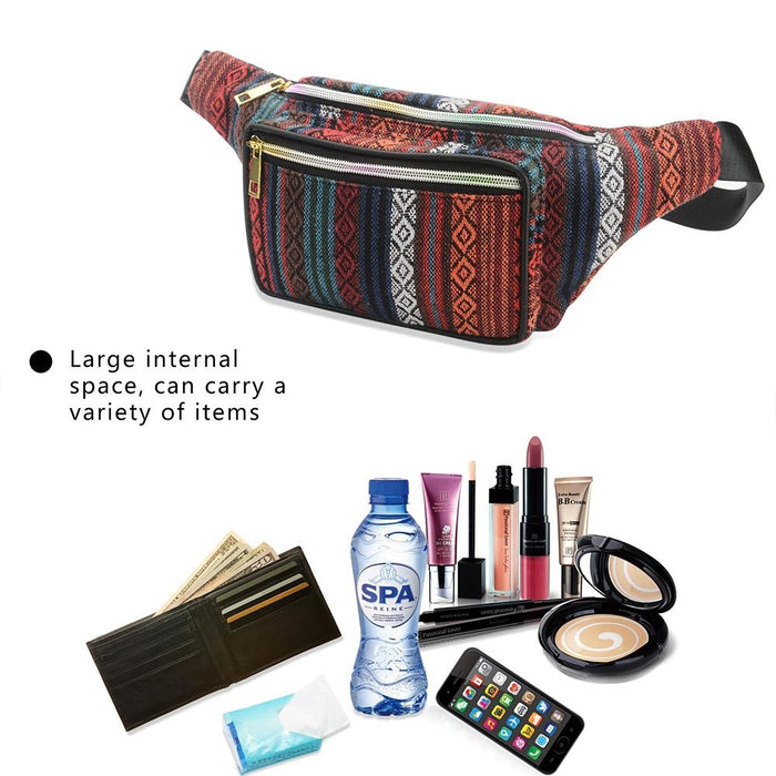 Boho Ethnic Style Waist Bag 34 X 15Cm
