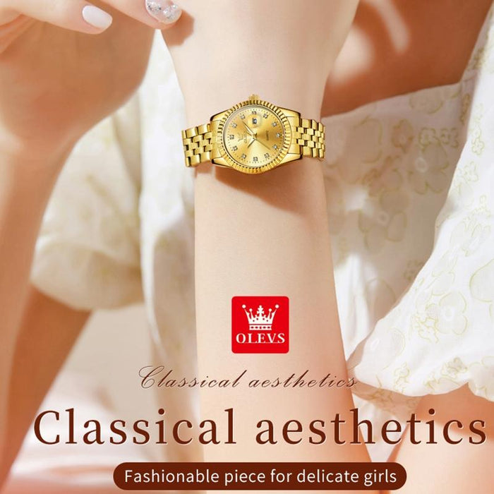 5526 Women Diamond Set Luminous Waterproof Quartz Watch