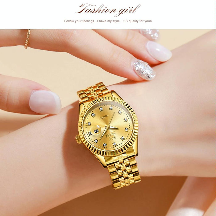 5526 Women Diamond Set Luminous Waterproof Quartz Watch