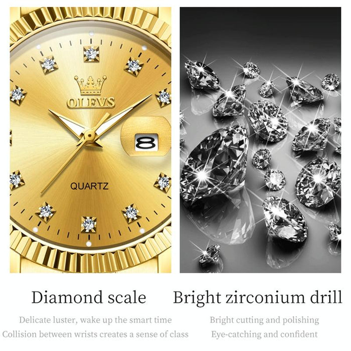 5526 Women Diamond Set Luminous Waterproof Quartz Watch