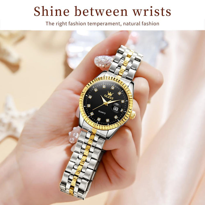 5526 Women Diamond Set Luminous Waterproof Quartz Watch
