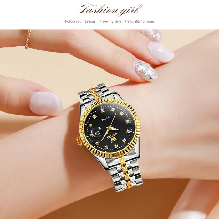 5526 Women Diamond Set Luminous Waterproof Quartz Watch