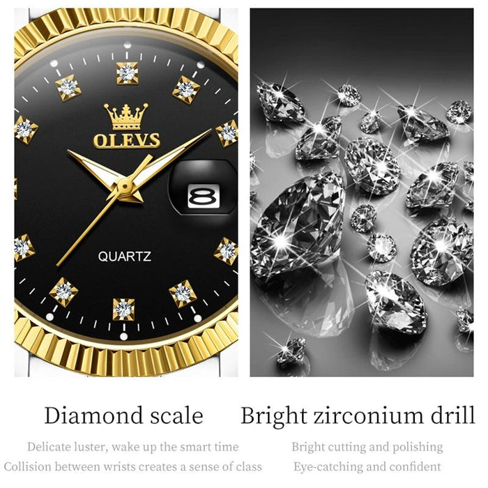 5526 Women Diamond Set Luminous Waterproof Quartz Watch
