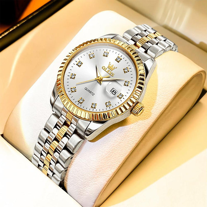 5526 Women Diamond Set Luminous Waterproof Quartz Watch