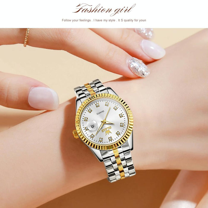 5526 Women Diamond Set Luminous Waterproof Quartz Watch
