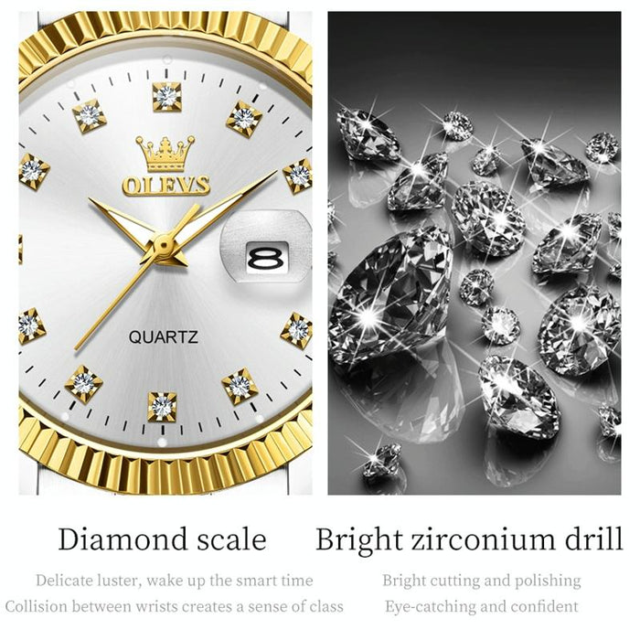 5526 Women Diamond Set Luminous Waterproof Quartz Watch