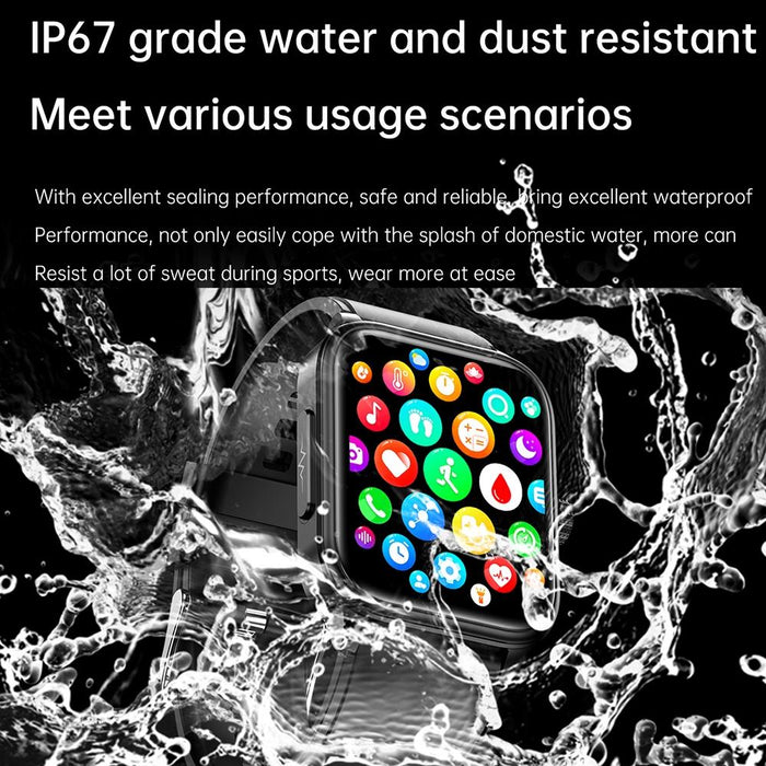 1.91 Inch Ip67 Waterproof Silicone Band Smart Watch Support Ecg / Non-Invasive Blood Glucose Measurement