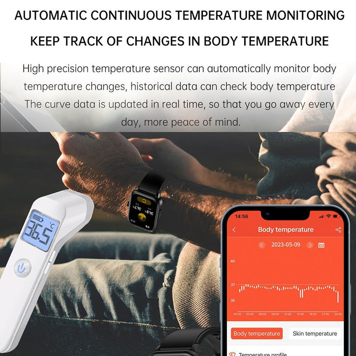 1.91 Inch Ip67 Waterproof Silicone Band Smart Watch Support Ecg / Non-Invasive Blood Glucose Measurement