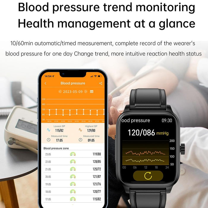 1.91 Inch Ip67 Waterproof Silicone Band Smart Watch Support Ecg / Non-Invasive Blood Glucose Measurement