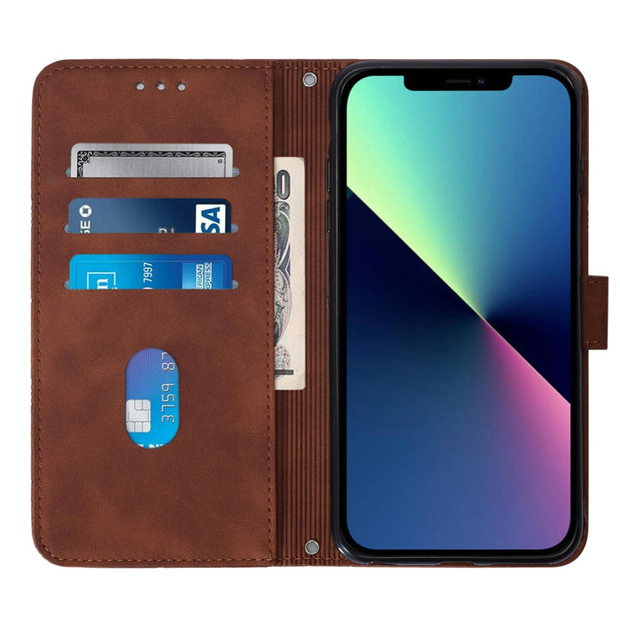 Embossed Leather Flip Phone Case