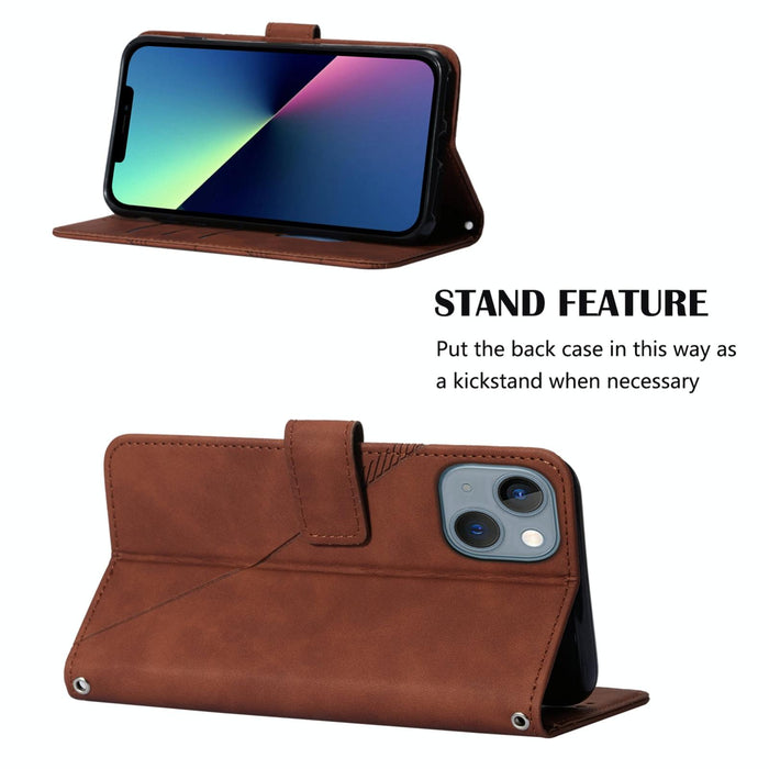 Embossed Leather Flip Phone Case