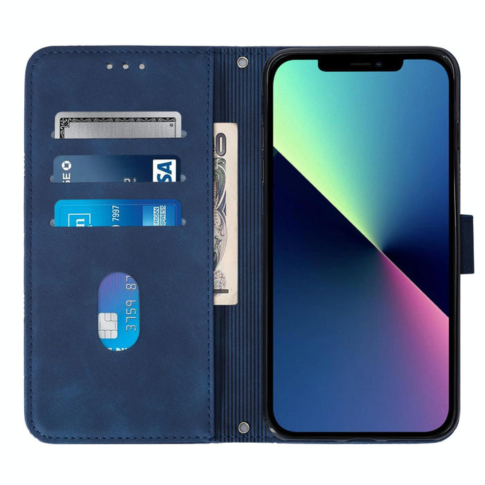 Embossed Leather Flip Phone Case