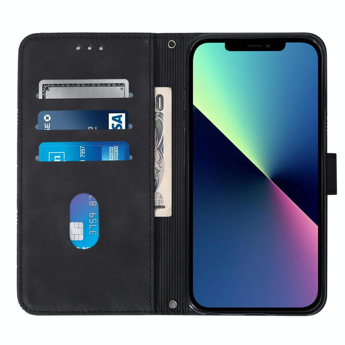 Embossed Leather Flip Phone Case