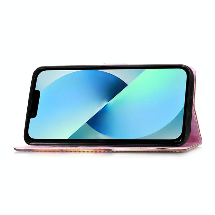 Patterned Leather Phone Case Colourful Plain Weave