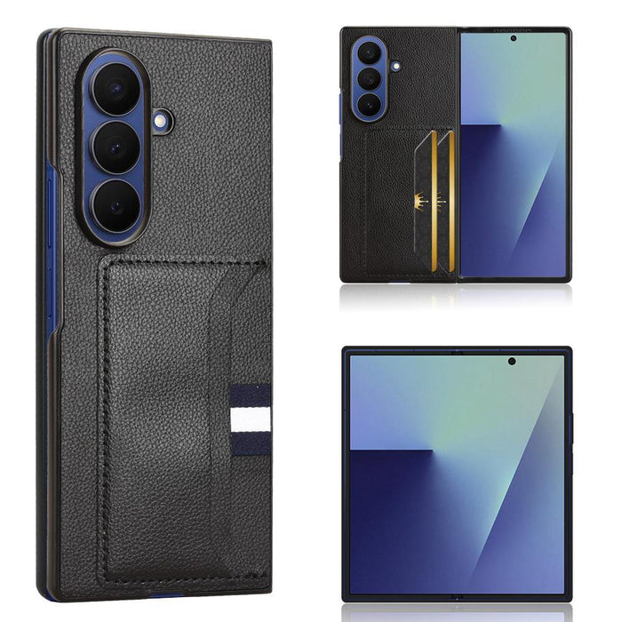 For Samsung Galaxy Z Fold7 5G Litchi Texture Card Slot Phone Case