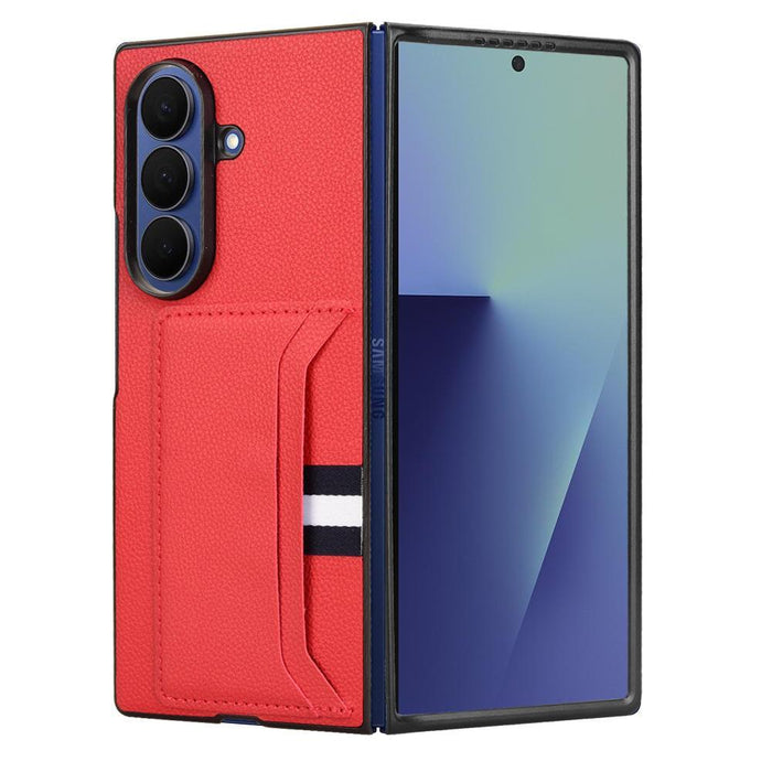 For Samsung Galaxy Z Fold7 5G Litchi Texture Card Slot Phone Case