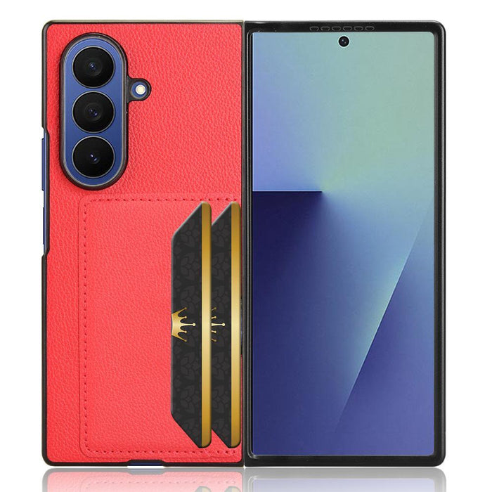 For Samsung Galaxy Z Fold7 5G Litchi Texture Card Slot Phone Case